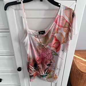 Iz Byer Women's Floral Blouse - Pink and White